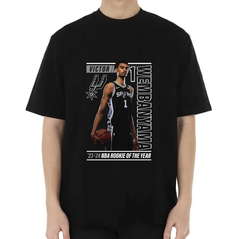 Victor Wembanyama San Antonio Spurs  Nba Rookie Of The Year Tshirt